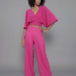 Calça Feminina Cintura Alta com Transparência CL.162.0006 - Rosa-053565, PP