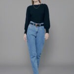 Calça Feminina Cintura Alta 30347 - Estonado Azul Escuro-034069, 34