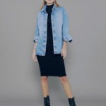Camisa Feminina Manga Longa 30363 - Estonado Azul Médio-034069, P