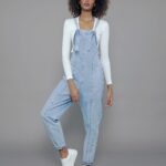 Macacão Feminino Alça com Amarração 30376 - Estonado Azul Médio-034069, P