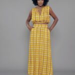 Saia Feminina Evasê com Elástico SA.163.0004 - Estampado Mostarda-103686, PP
