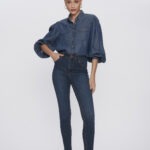 Calça Feminina Skinny Cintura Alta 30443 - Estonado Azul Médio-LAV-010, 36