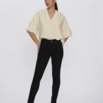 Camisa Feminina Ampla Manga 3/4 BL.163.0049 - Creme, PP