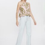 Regata Feminina Argola BL.163.0046 - Estampado Folhagem Verde E Rosa, PP