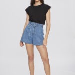 Short Feminino Clochard Cintura Alta 30397 - Estonado Azul Médio-LAV-010, 36