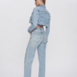 Jaqueta Feminina Cropped com Barra A Fio 30460 - 005561-AZUL MEDIO COM PEDRARIAS, P