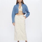 Jaqueta Feminina Cropped Oversize 30456 - Estonado Azul Médio-LAV-010, P