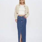 Jaqueta Feminina Cropped Oversize 30456 - Areia-000729, P