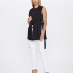 Colete Feminino Alongado em Linho CT.163.0002 - Preto, PP