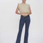 Calça Feminina Boot Cut Cintura Alta 30436 - Estonado Azul Médio-LAV-010, 36