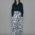 Calça Feminina Cintura Alta CL.163.0019 - Estampado Preto e Branco-023738, 34