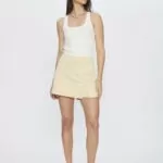 Short Saia Feminino Slim com Fenda Frontal SS.163.0001 - Creme, 36