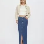 Jaqueta Feminina Cropped Oversize 30456 - Areia-000729, P