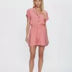 Camisa Feminina Manga Curta Botões Twill CM.163.0027 - Goiaba, PP
