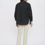 Camisa Feminina Slim Manga Longa Decote V CM.163.0019 - Preto, PP